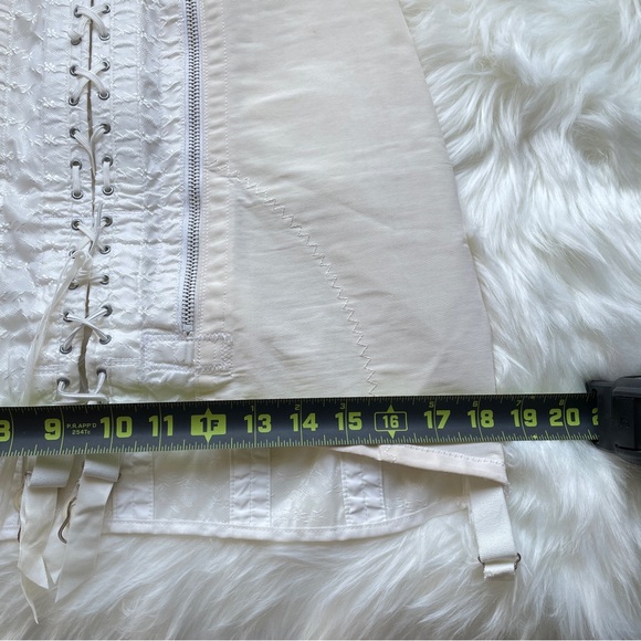 Vtg SPENCER Vintage 40s/50s Ivory Corset Girdle Lace Up Zip Up Boning - Picture 7 of 16